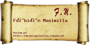 Fábián Maximilla névjegykártya